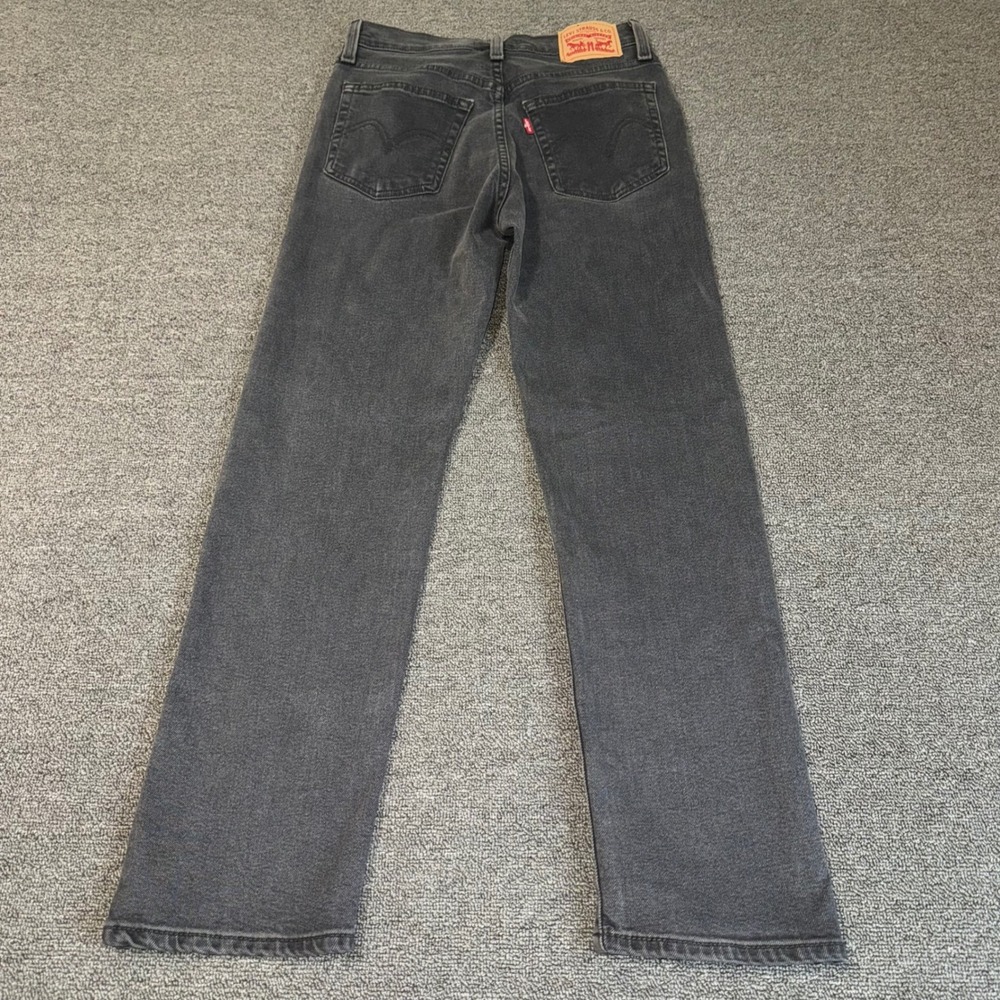 Levis Wedgie Straight Jeans Black Faded High Rise Button Fly 27x28 Casual Indie